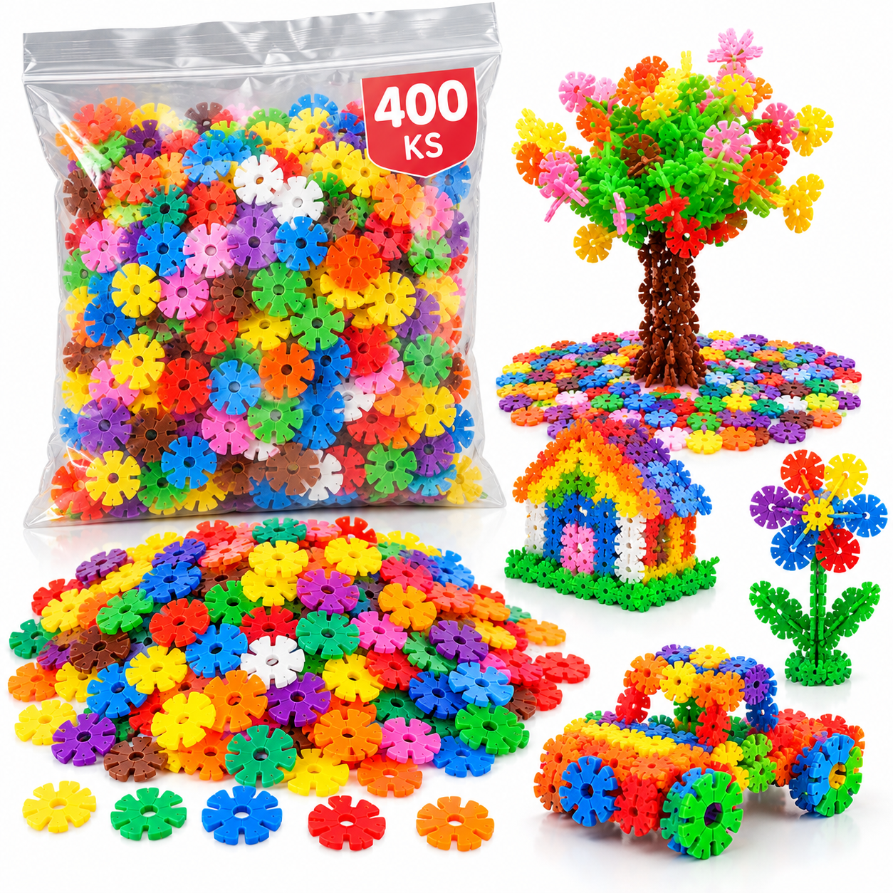 3D puzzle, sněhové vločky 400 ks