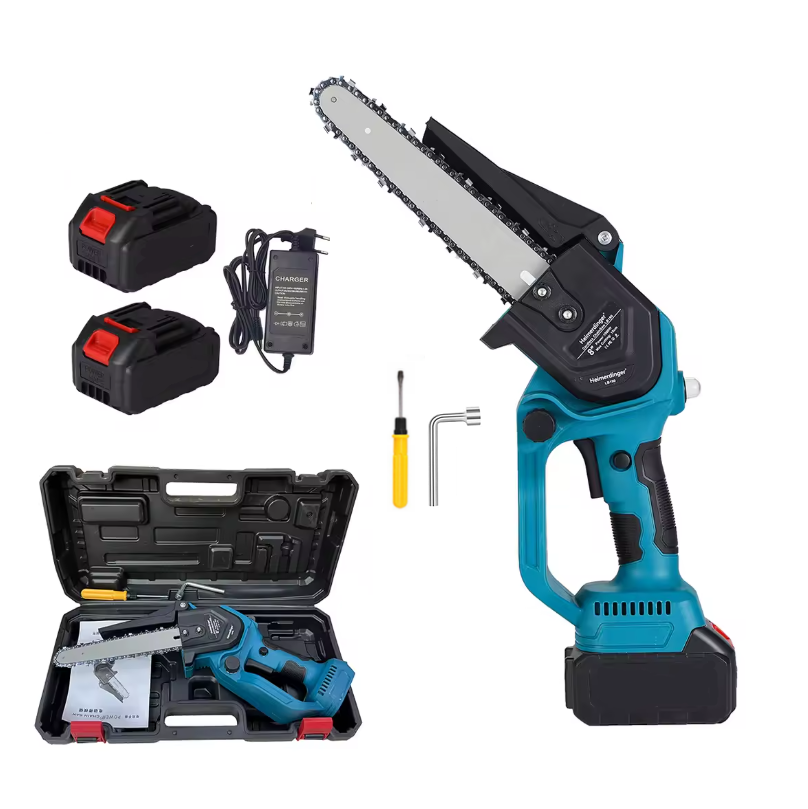 Akumulátorová 8" ruční mini pilka NAKIDA HT-6602-2 s olejovým mazáním + 2x baterie 4000 mAh