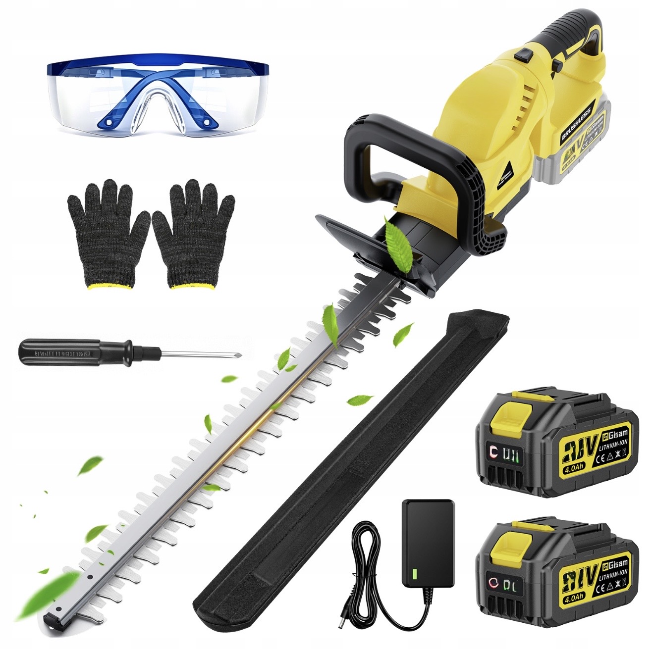 AKU nůžky na živý plot HAYAMI + 2 baterie + příslušenství